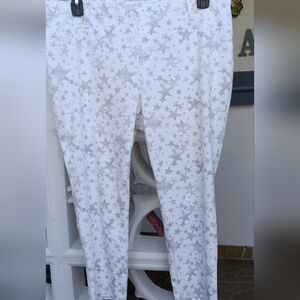 Faded Glory Women's Starry Gray and White Leggings Size 20